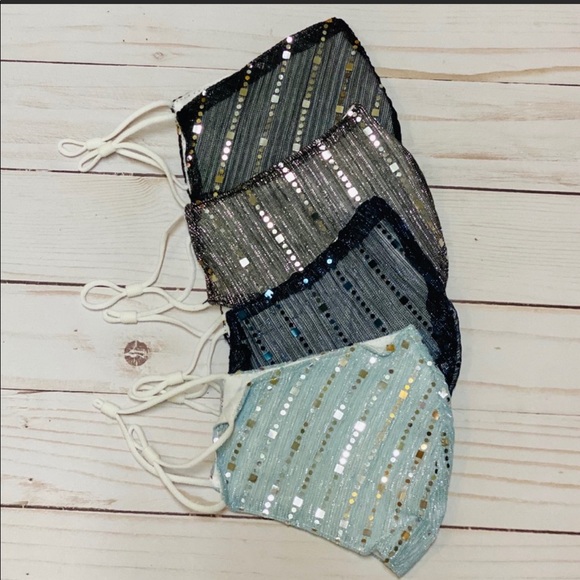 Bundle Of 8 Mesh Sequined Adjustable Face Masks - Picture 2 of 6